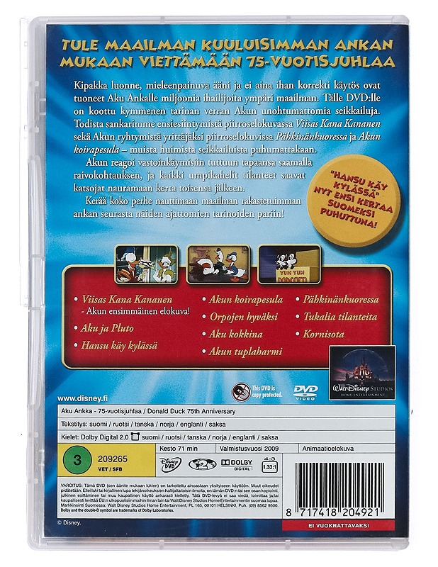 Aku Ankka 75 -vuotisjuhlaa - DVD - DVD-elokuvat - 10105427168 - 1