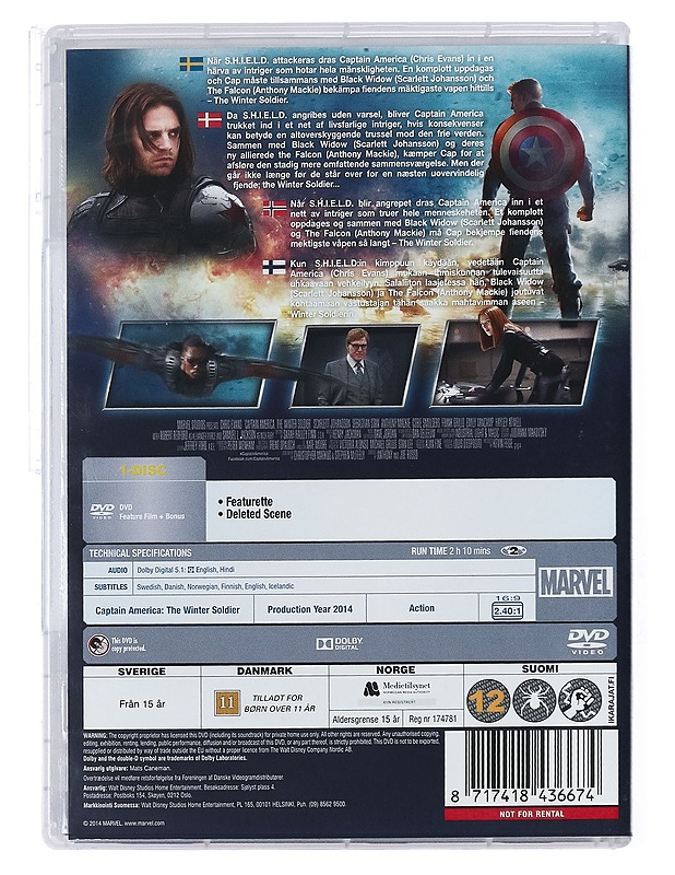 Captain America: The Winter Soldier - DVD - DVD-elokuvat - 10105427192 - 1