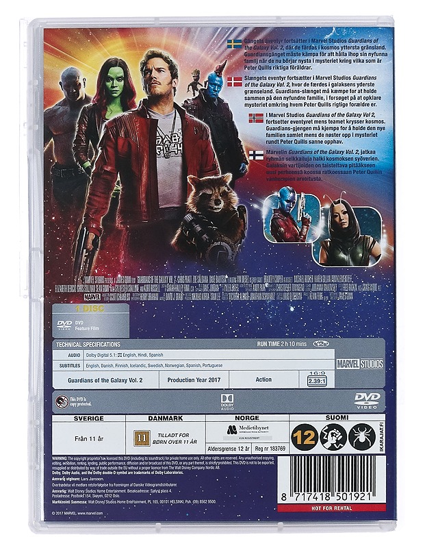 Guardians of the Galaxy  Vol. 2 - DVD - DVD-elokuvat - 10105427196 - 1
