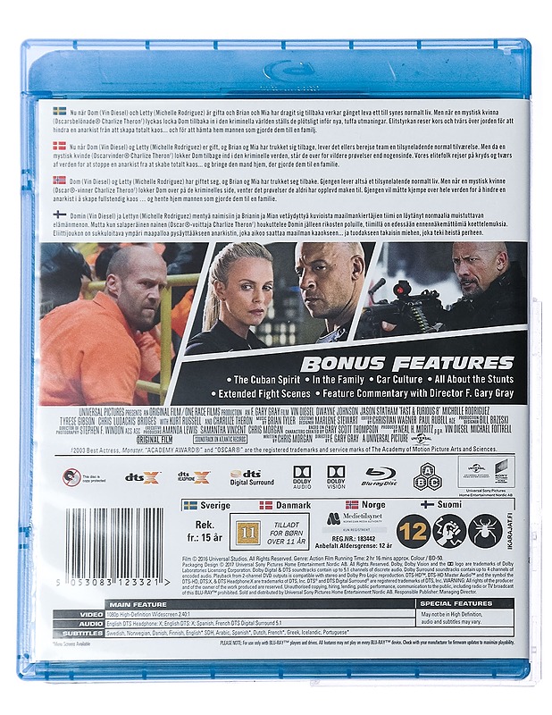 Fast ET Furious 8 - Blu-Ray - Blu-ray-levyt - 10105427343 - 1