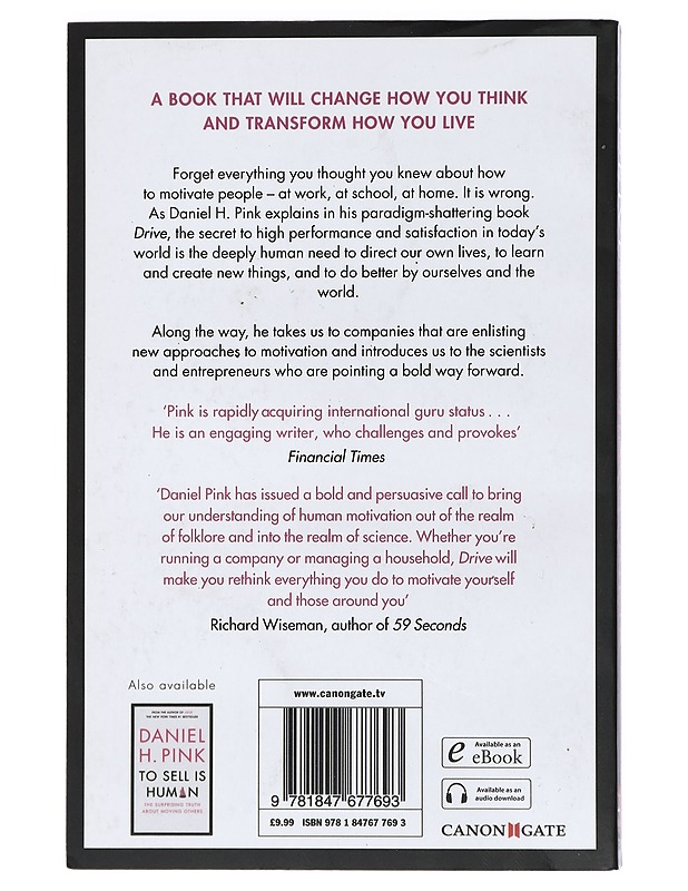 Drive : the surprising truth about what motivates us - Daniel H. Pink - Tietokirjat ja oppaat - 10105427454 - 1