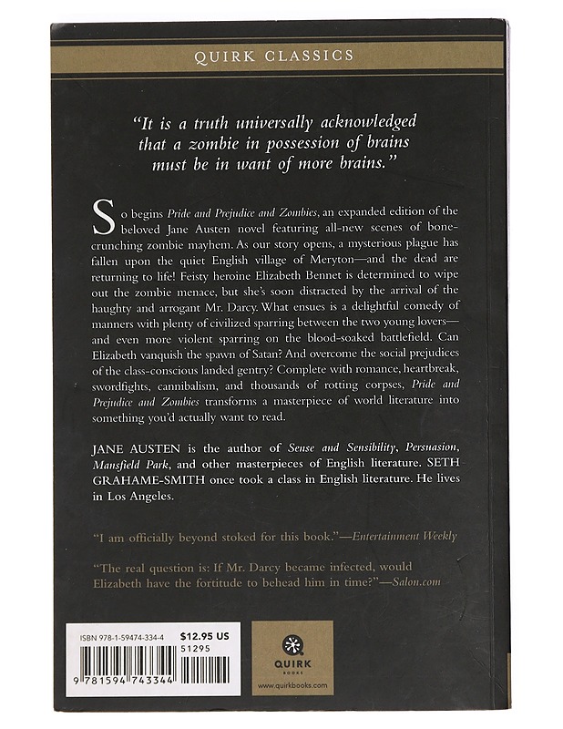 Pride and Prejudice and Zombies - Grahame-Smith, Seth - Romaanit ja novellit - 10105427473 - 1