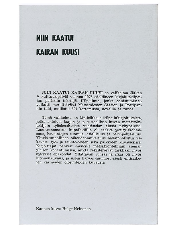 Niin kaatui kairan kuusi - Niilo Johansson (toim.) - Elämäkerrat ja muistelmat - 10105427543 - 1