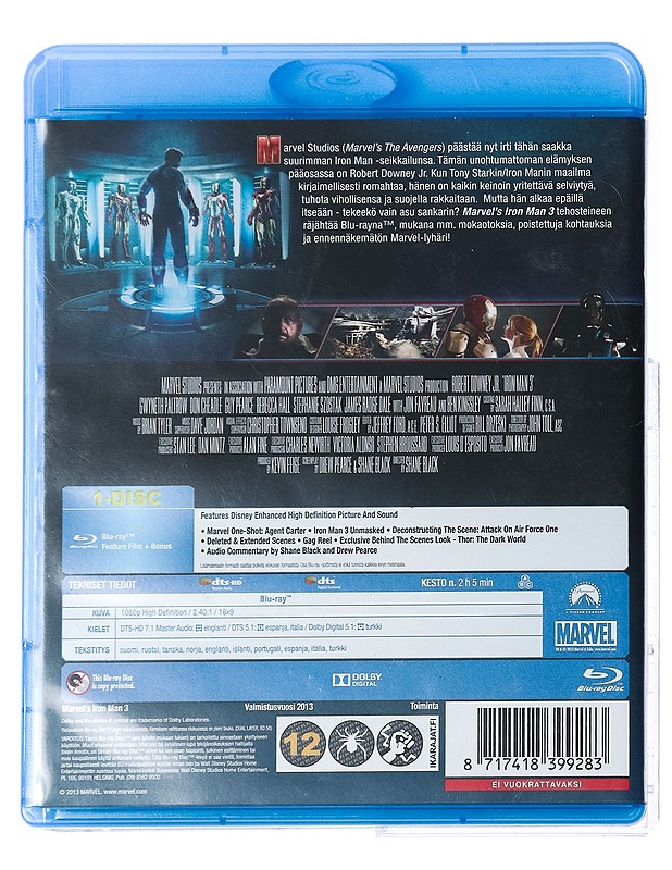 Iron man 3 - Blu-Ray - Blu-ray-levyt - 10105427566 - 1