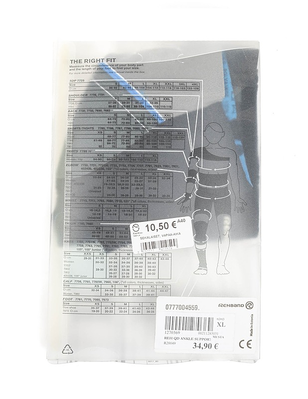 REHBAND Core Line nilkkatuki, XL - Kuntoilu - 10105427628 - 1