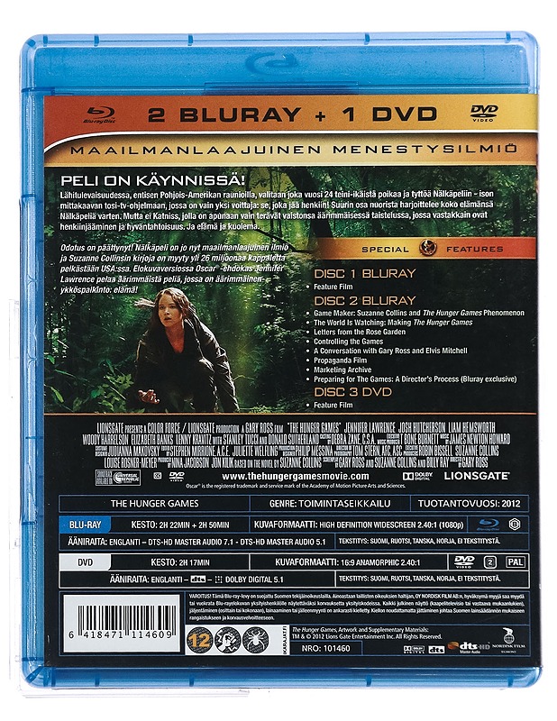 Nälkäpeli - Blu-Ray + DVD - DVD-elokuvat - 10105427653 - 1