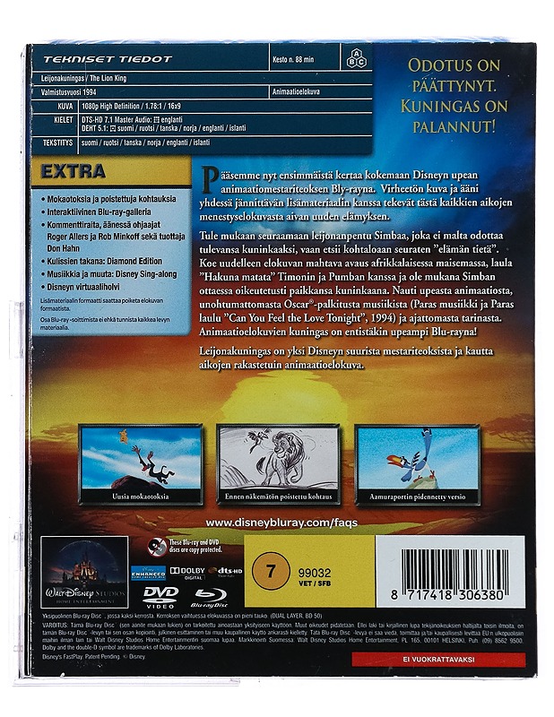 Leijonakuningas: Timanttijulkaisu - Blu-Ray + DVD - DVD-elokuvat - 10105427687 - 1