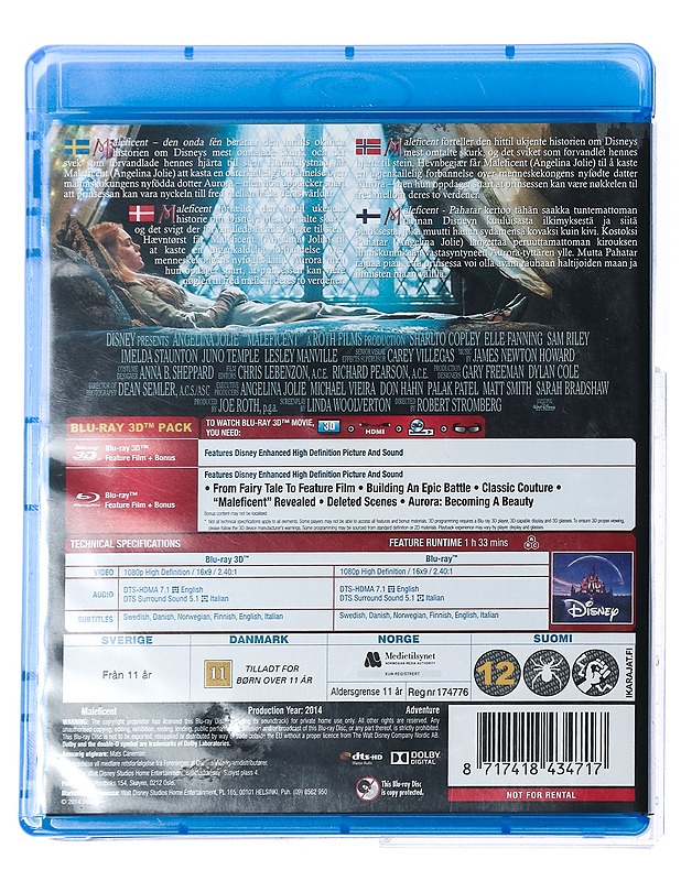 Maleficent - Blu-Ray 3D - Blu-ray-levyt - 10105427807 - 1