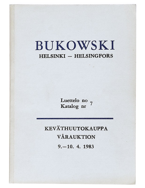 Bukowski Helsinki, Keväthuutokauppa, vårauktion 9.- - 10.4.1983 - Bukowksi - Tietokirjat ja oppaat - 10105427821 - 0