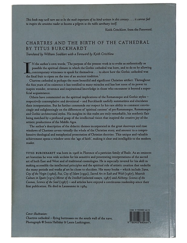 Chartres and the birth of the cathedral - Titus Burckhardt - Tietokirjat - 10105427855 - 1
