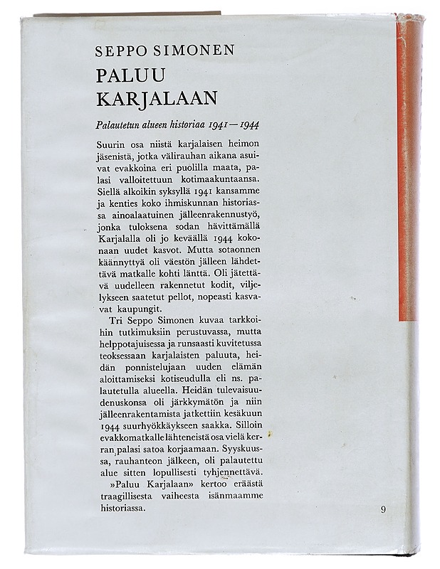 Paluu Karjalaan : palautetun alueen historiaa 1941-1944 - Simonen, Seppo - Historiakirjat - 10105427977 - 1