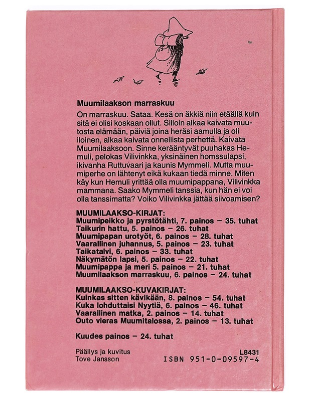 Muumilaakson Marraskuu - Tove Jansson - Nuorten kirjat - 10105427998 - 1