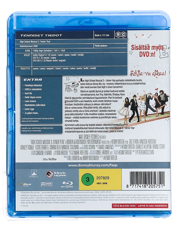 High School Musical 3: Senior Year - Blu-Ray + DVD - Blu-ray-levyt - 10105428100 - 1