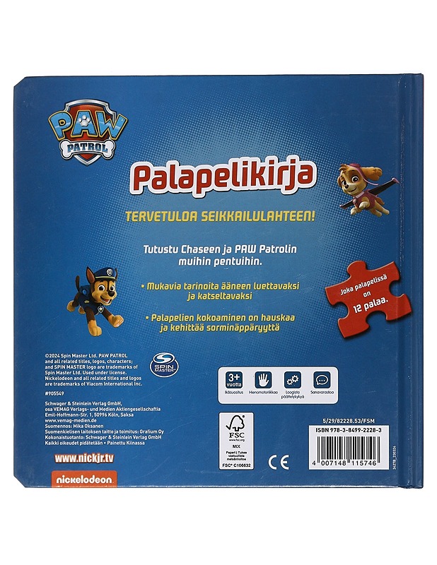 PAW Patrol Palapelikirja, Yli 3-vuotiaille - Lastenkirjat - 10105428110 - 1