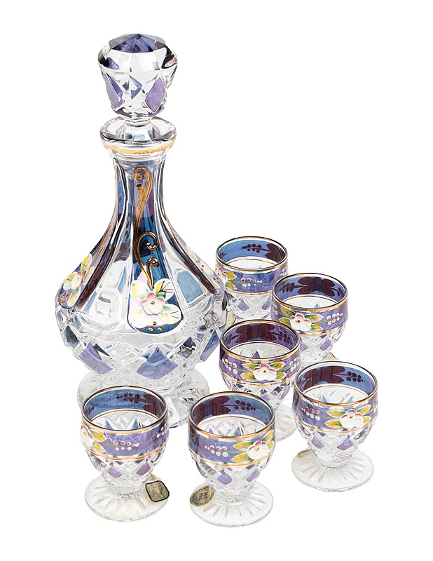 BOHEMIA kristallikarahvi ja 6 lasia - Lasit - 10105428247 - 0