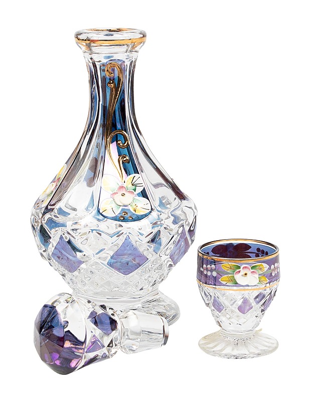 BOHEMIA kristallikarahvi ja 6 lasia - Lasit - 10105428247 - 1