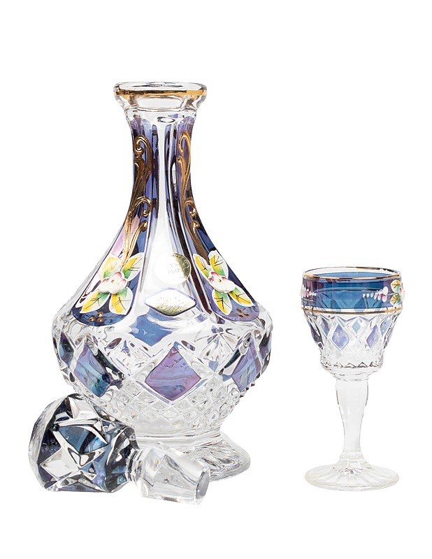 BOHEMIA kristallikarahvi ja liköörilasit, 7 osaa - Lasit - 10105428353 - 2