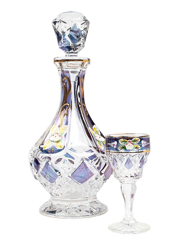 BOHEMIA kristallikarahvi ja liköörilasit, 7 osaa - Lasit - 10105428353 - 1