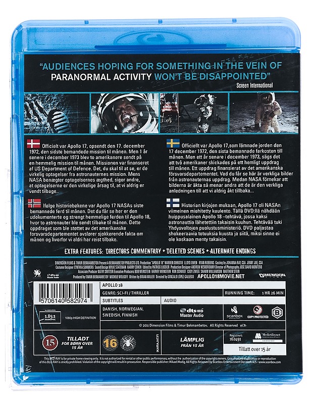 Apollo 18 - Blu-Ray - Blu-ray-levyt - 10105428448 - 1