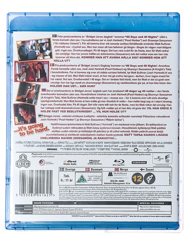 40 Days and 40 Nights - Blu-ray - Blu-ray-levyt - 10105428462 - 1