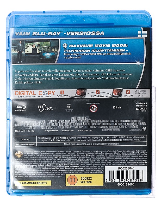 Harry Potter ja kuoleman varjelukset, osa 2 - Blu-ray - Blu-ray-levyt - 10105428468 - 1