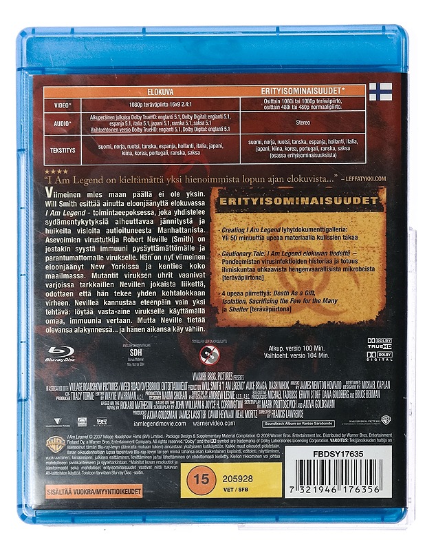 I Am Legend - Blu-ray - Blu-ray-levyt - 10105428519 - 1