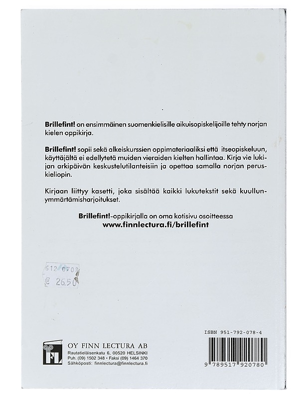 Brillefint! : norjan kielen alkeiskirja - Andersen, Hadle Oftedal - Tietokirjat ja oppaat - 10105428618 - 1