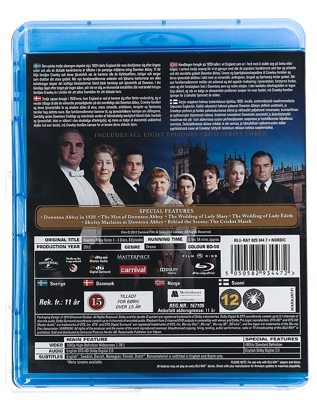 Downton Abbey, series 3 - Blu-ray - Blu-ray-levyt - 10105428686 - 1