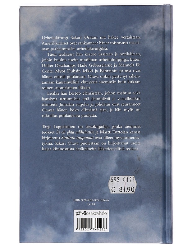 Elämäni urheilukirurgina - Orava, Sakari ; Lappalainen, Tarja  - Elämäkerrat ja muistelmat - 10105428757 - 1