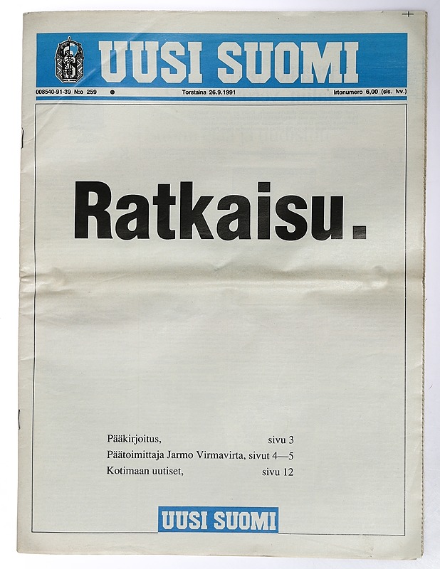 Uusi Suomi N:o 259  - Lehdet - 10105428772 - 0