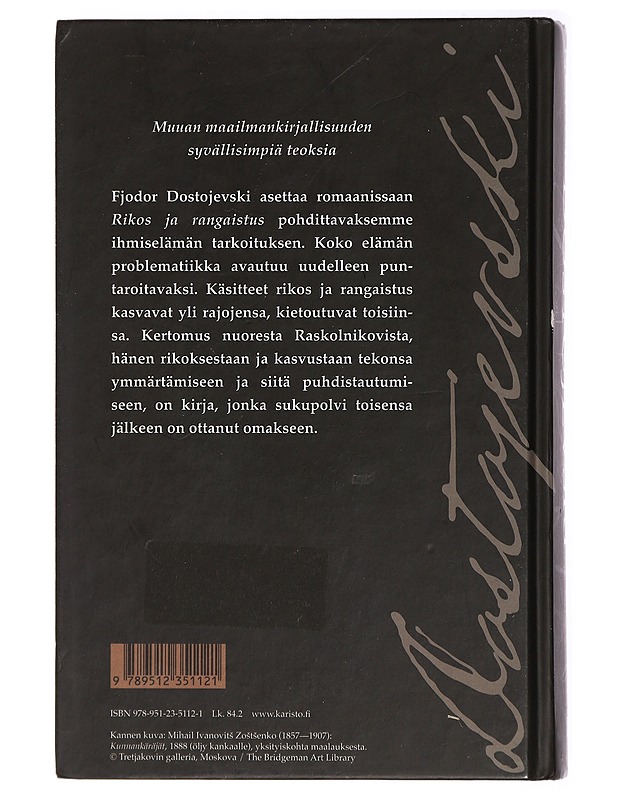 Rikos ja rangaistus - Dostojevski, F. M. - Kaunokirjallisuus - 10105428901 - 1