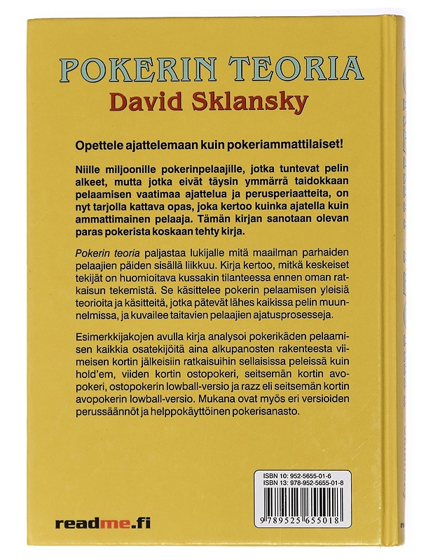 Pokerin teoria - Sklansky, David - Harrastekirjat - 10105428907 - 1