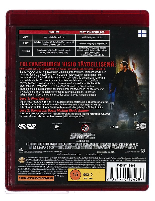 Blade Runner: The Final Cut - Blu-Ray - Blu-ray-levyt - 10105428975 - 1