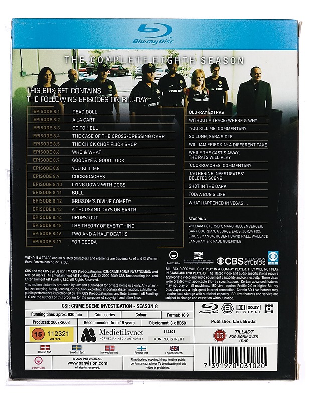 C.S.I: Kausi 8 - Blu-Ray - Blu-ray-levyt - 10105428986 - 1