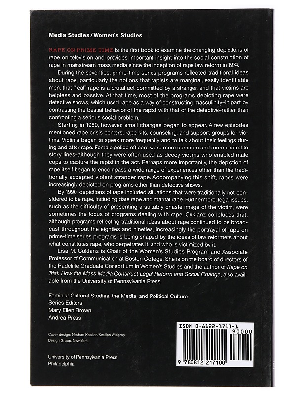 Rape on Prime Time - Television, masculinity and sexual violence - Elämäkerrat ja muistelmat - 10105429033 - 1
