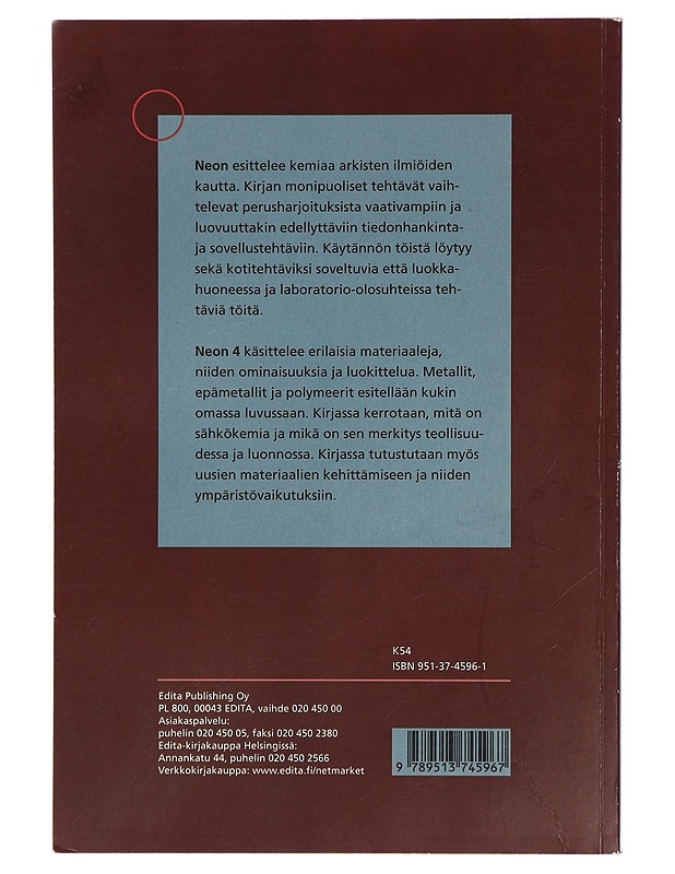 Neon. 4, Metallit ja materiaalit - Hannola-Teitto, Miria - Tietokirjat ja oppaat - 10105429065 - 1
