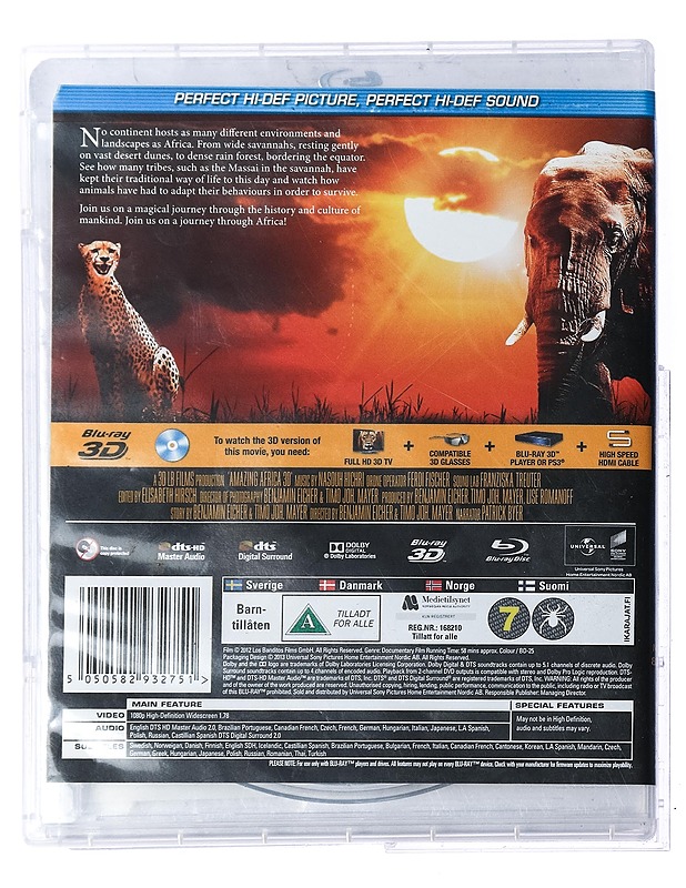 Amazing Africa 3D - Blu-ray - Blu-ray-levyt - 10105429127 - 1