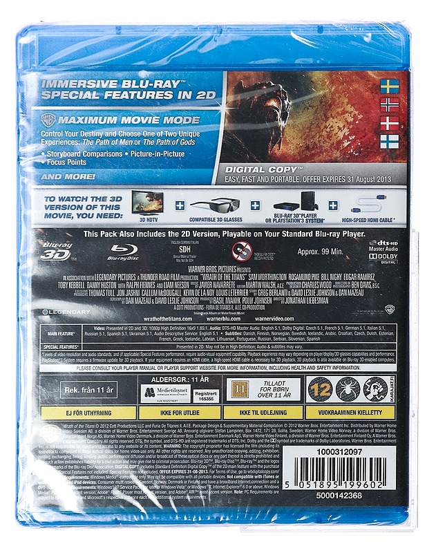 Wrath of the titans - Blu-ray + Blu-Ray 3D - Blu-ray-levyt - 10105429159 - 1