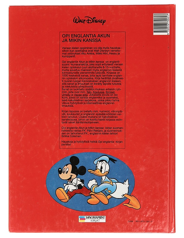 Opi englantia Akun ja Mikin kanssa - Disney, Walt - Lastenkirjat - 10105429188 - 1