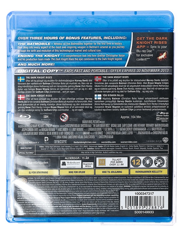 The Dark Knight Rises - Blu-Ray - Blu-ray-levyt - 10105429244 - 1