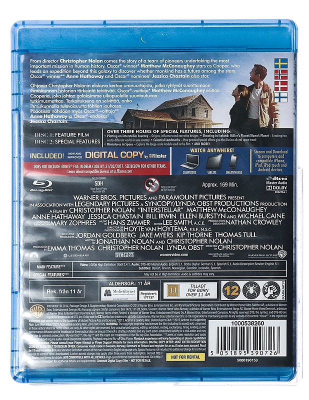 Interstellar - Blu-Ray - Blu-ray-levyt - 10105429251 - 1