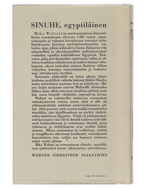 Sinuhe egyptiläinen osa 2 - Mika Waltari - Romaanit ja novellit - 10105429388 - 1
