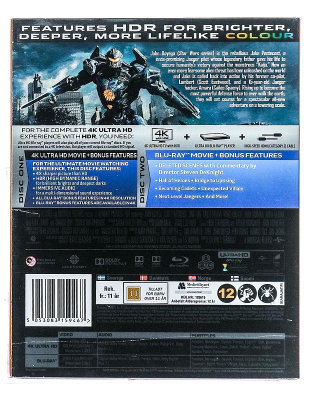 Pacific Rim: Uprising - Blu-Ray - Blu-ray-levyt - 10105429464 - 1