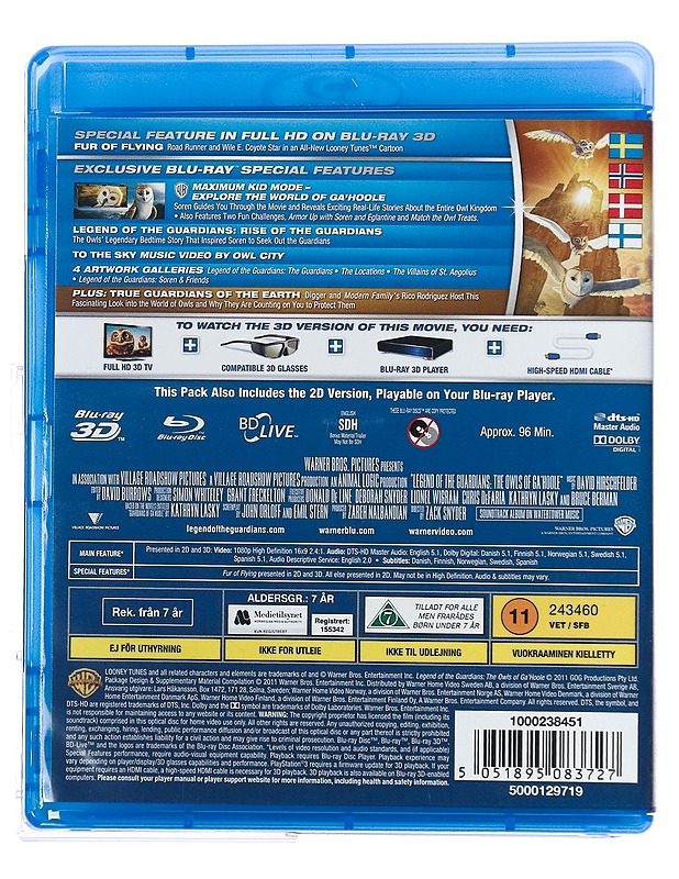 Legend of the Guardians: The Owls of Ga'Hoole - Blu-Ray - Blu-ray-levyt - 10105429488 - 1