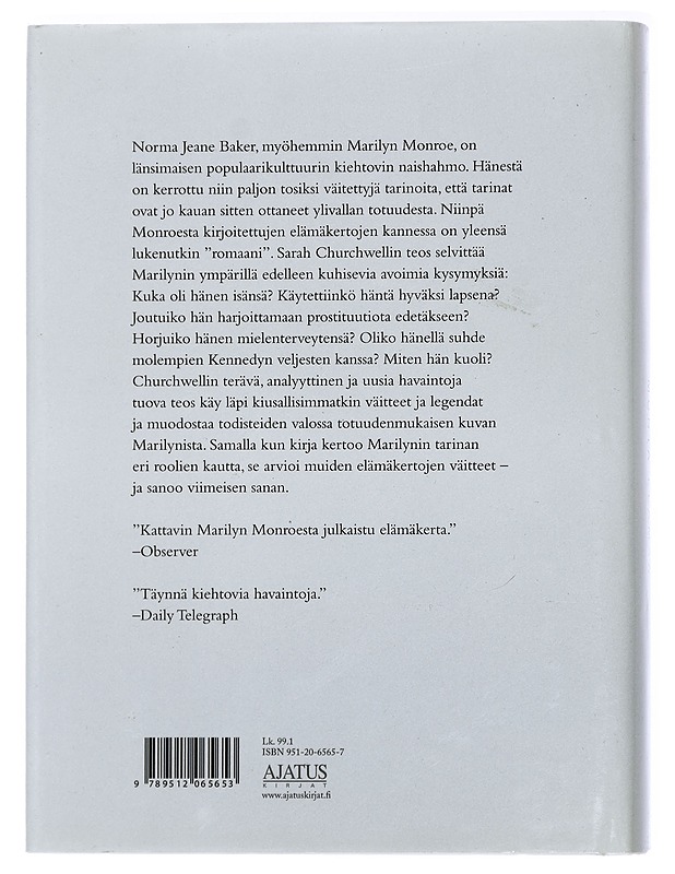 Marilyn Monroen monta elämää - Churchwell, Sarah - Elämäkerrat ja muistelmat - 10105429637 - 1