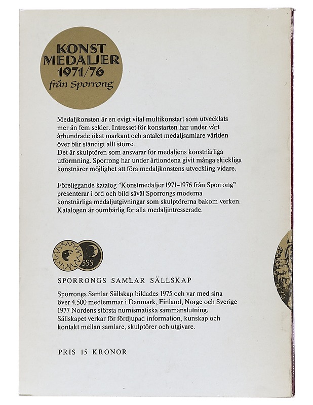 Konstmedaljer 1971/76 från Sporrong - Tietokirjat ja oppaat - 10105429818 - 1