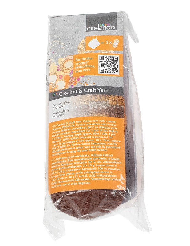 CRELANDO käsityö/virkkauslanka, 3 kpl - Käsityö - 10105429817 - 0