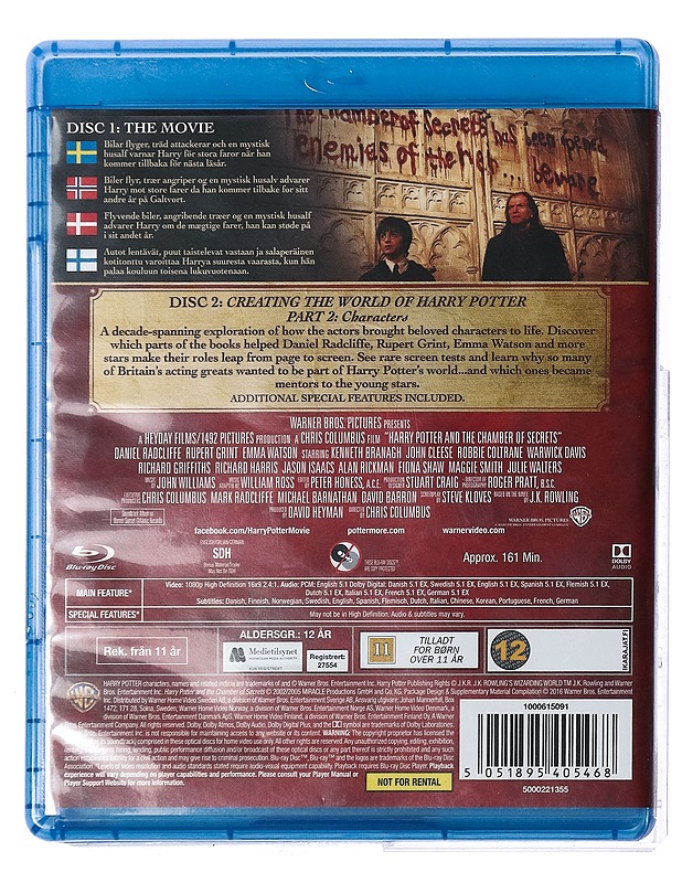 Harry Potter Ja Salaisuuksien Kammio - Blu_Ray - Blu-ray-levyt - 10105429901 - 1