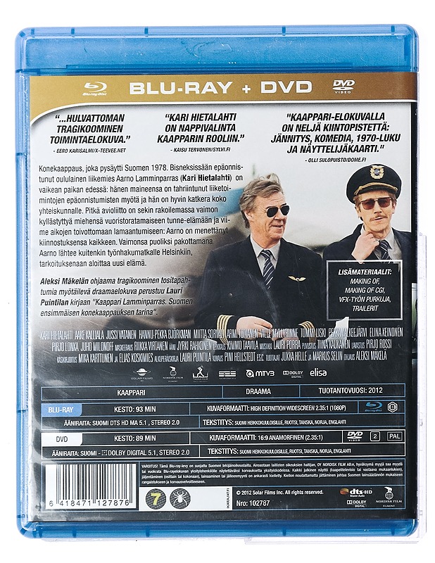 Kaappari - Blu-Ray + DVD - DVD-elokuvat - 10105429947 - 1