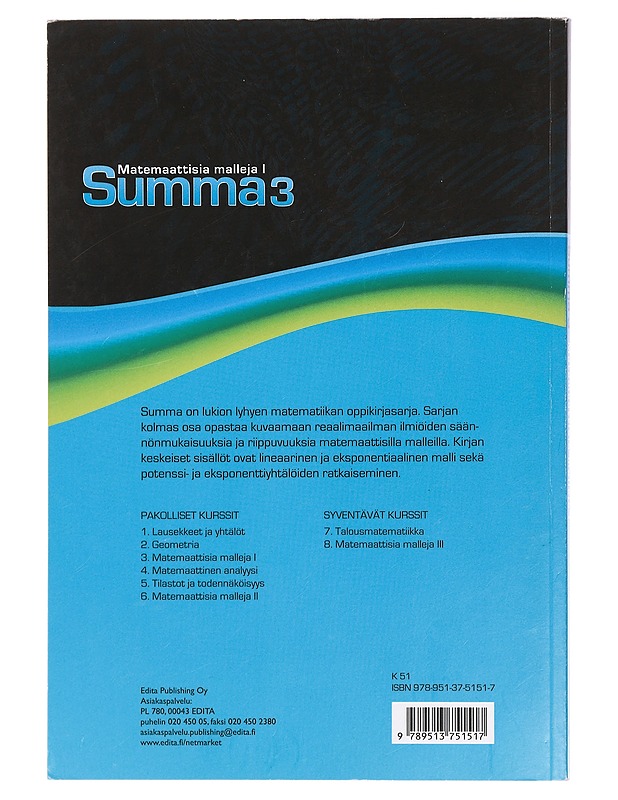 Summa. 3, Matemaattisia malleja I - Etelämäki, Hilla - Opetusmateriaaleja ympäristökasvatukseen - 10105429953 - 1